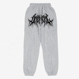 Pantalon de jogging évasé personnalisé avec logo brodé pour homme, en molleton bouclette 100 % coton, décontracté, taille mi-haute, service OEM - Product Image 3