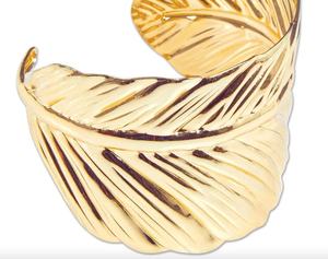 Latest Style Leaf Shape Wide Brass Hand Cuff <b>Bracelet</b> - Product Image 5