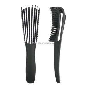 Customized label soft flexible teeth smaller size travel hand bag pocket brush wet detangling hair brush small hair brush