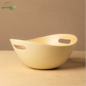 Bol en bambou filé à la main avec poignée intégrée, design minimaliste écologique, idéal pour la rentrée scolaire, personnalisable - Product Image 5