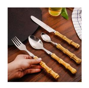 Juego de Cubiertos de cubiertos de Metal inoxidable de diseño único clásico, vajilla de buen precio, herramienta de cocina para uso doméstico o de boda a granel - Product Image 3