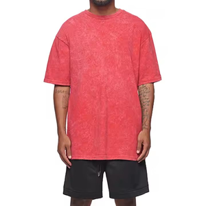 Vente en gros T-shirts unis surdimensionnés lavés à l'acide T-shirt respirant en relief pour hommes Créez votre propre style avec logo et design personnalisés - Product Image 1