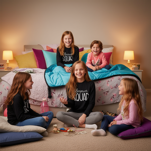 <b>Sleepover</b> Squad Long Sleeve T-Shirt For Slumber Party BFFs - Product Image 1