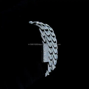 VVS Moissanite Cadena cubana de diamantes de alta calidad Cadena de collar chapada en oro blanco de Plata de Ley 925 - Product Image 6