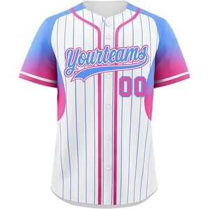 Fabricante personalizado camisetas de béisbol sublimación tela de malla diseño de botones para equipos con bordado a granel MOQ - Product Image 5
