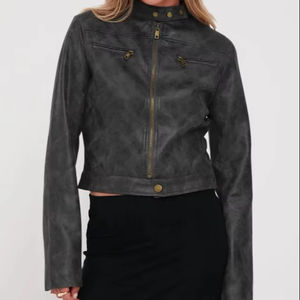 Veste en cuir pour femme respirante et chaude pour l'hiver, vêtement décontracté, veste en cuir tendance pour femme à prix raisonnable - Product Image 1