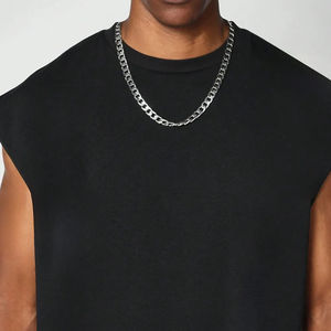 Camiseta de punto de algodón para hombre, transpirable, deportivo, boxy, corta, cuello redondo, sin mangas, tela suave, estampado de verano - Product Image 4