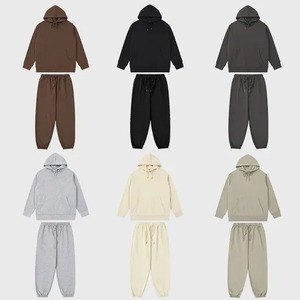 Sweat à capuche en polaire surdimensionné tricoté en coton 100% personnalisable pour hommes 500/400gsm - Product Image 5