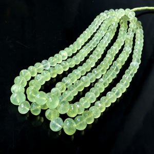 Cuentas Redondas Facetadas de Prehnita Natural de 8-10 mm, Cuentas Sueltas de Piedras Preciosas de Prehnita para la Fabricación de Joyas, por un Fabricante Indio - Product Image 2