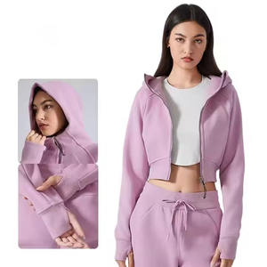 Style chaud 100% coton pull à capuche chaud et confortable fermeture éclair logo personnalisé impression femmes sweats à capuche - Product Image 5