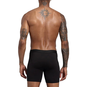 Usine mi-hauteur Stretch Plus La Taille Spandex/Polyester Séchage Rapide Solide Marque Personnalisée Logo Slip Boxer Hommes Sous-Vêtements DDP Expédition - Product Image 3