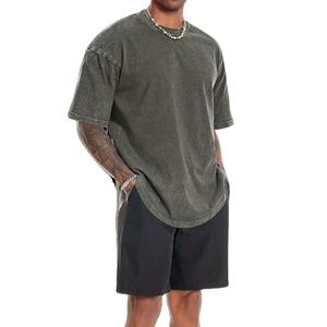 T-shirt pour hommes en coton uni en gros T-shirt décontracté d'été avec impression de logo personnalisé de style streetwear surdimensionné 2025 - Product Image 4