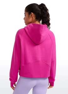 Sudadera Nueva para Mujer, 100% Algodón, Estilo Casual, Color Sólido, Manga Larga, Cuello Alto, Media Cremallera, Bolsillo, Corte Holgado - Product Image 2
