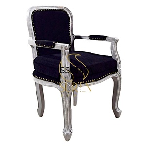 Lo último en diseño indio, tela de terciopelo, tela hecha a mano de madera, silla Distress Hotel o Home Villas & Resorts - Product Image 1