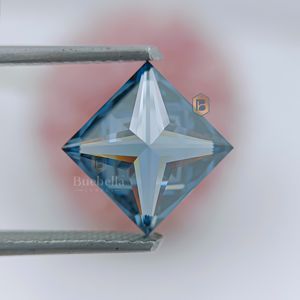 Moissanita de corte princesa de 1.0ct hecha a mano certificada y 20.0ct diamantes sueltos cortados a mano joyería verde - Product Image 4