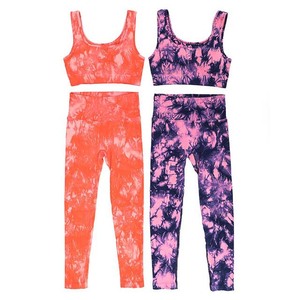 New Arrival High Quality <b>Tie</b> Dye Yoga Set Fitness Sports Seamless Compression Bra And Leggings Set - Product Image 1