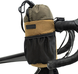 Sac de guidon de vélo vintage en polyester imperméable, <span class=keywords><strong>porte</strong></span>-bouteille d'eau, <span class=keywords><strong>porte</strong></span>-gobelet, rangement avant pour vélo, durable, réglable - Product Image 1