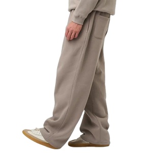 Pantalones de chándal informales de pierna ancha rectos ligeros de gran tamaño en blanco para hombre, pantalones de chándal de felpa francesa personalizados ecológicos 2026 - Product Image 3
