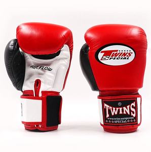 OEM Design Leather Boxing Gloves-Lightweight Breathable <b>Hand</b> <b>Grips</b> Hook Loop Closure for Sanda Training Outdoor Use Red White - Product Image 1