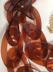 Collier et boucles d'oreilles en résine pour femmes de tempérament vintage ensemble personnalité exagérée modèle de style ange épais - Product Image 3