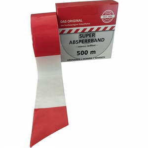 Cinta de Barrera KELMAPLAST de 500m, 80mm de Ancho, Roja/Blanca, con Pegatinas Reflectantes y Luces Promocionales, 500m/Caja - Product Image 3
