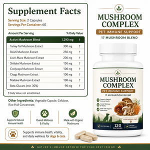 Capsules <span class=keywords><strong>de</strong></span> soutien immunitaire pour animaux <span class=keywords><strong>de</strong></span> compagnie OEM, complexe <span class=keywords><strong>de</strong></span> 17 champignons biologiques (Queue <span class=keywords><strong>de</strong></span> dinde, Crinière <span class=keywords><strong>de</strong></span> <span class=keywords><strong>lion</strong></span>) pour chiens et chats, marque privée - Product Image 6