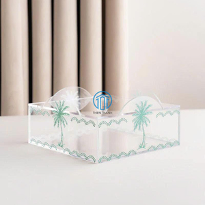 Luxury Acrylic Ramadan Storage Organizer Box with Palm Tree Print Clear Decorative <b>Gift</b> Box for Arabian <b>Eid</b> Party Favor - Product Image 2