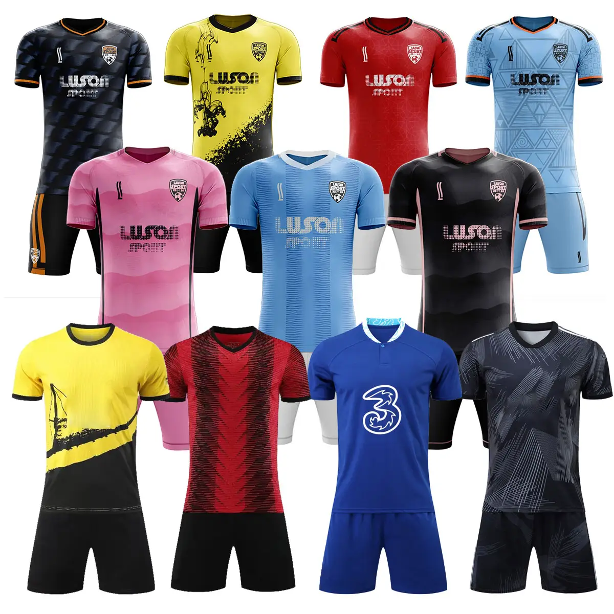 Camiseta de fútbol de calidad de Tailandia de secado rápido LUSON, camiseta de fútbol Retro transpirable, ropa de fútbol