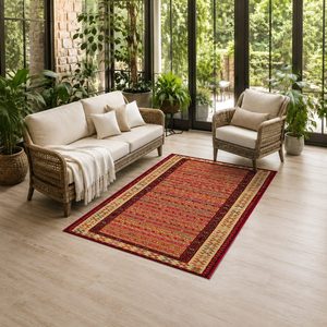 <b>RUGS</b> DEPOT LXDP-0719 Wholesale Red Burgundy Bohemian Tribal Digital Printed Machine Washable Chenille Area <b>Rug</b> <b>Non</b> <b>Slip</b> - Product Image 6