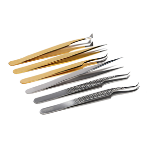 Pince à épiler professionnelle en acier inoxydable avec logo personnalisé OEM pointe pointue marque privée 2025 pince à épiler d'extension de cils avec logo personnalisé - Product Image 1