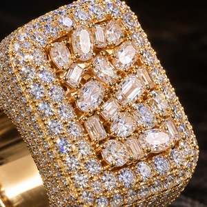 Bague Hip Hop pour Homme en Or 10K, Certifiée GRA, Moissanite VVS à Tailles Mixtes, Sertie en Grappe, avec Bande Large Ovale et Baguette, Style Iced Out - Product Image 2