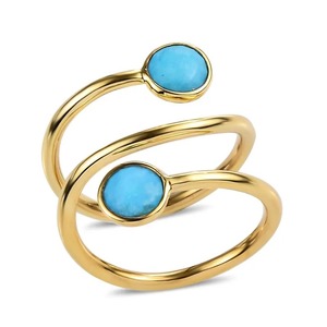 Indian Manufacture Turquoise <b>Ring</b> Natural Blue Gemstone Jewellery Perfect for Boho Style Available At Affordable Price - Product Image 4