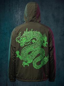 เสื้อแจ็คเก็ตไนลอนโอเวอร์ไซส์แบบสั่งทำพิเศษ Olive Cyberpunk Windbreaker, ผู้ผลิตเสื้อผ้าสตรีทแวร์สำหรับทุกเพศ - Product Image 4
