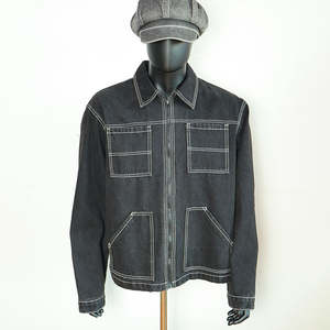 Doger personnalisé surdimensionné lourd vierge manteau uni mode luxe Jean Denim veste 14Oz brut Vintage usine Denim veste hommes - Product Image 1