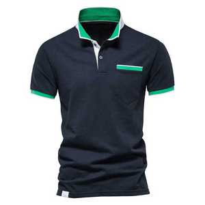 Tejido acanalado de manga corta elegante y cómodo para hombre para Polo, tela de lona de golf informal, servicio OEM y ODM - Product Image 1