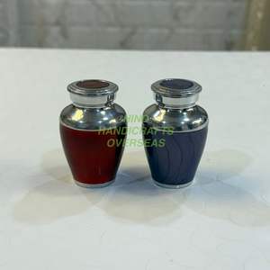 Urne funéraire adulte nuage bleu en laiton pour restes humains | Vase commémoratif de cendres - Product Image 4