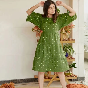 <b>Indian</b> hand made cotton floral <b>printed</b> long <b>dress</b> woman stylish party wear <b>dress</b> personalized bride gift for her on sale - Product Image 1