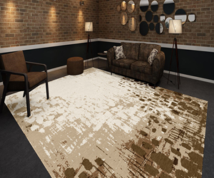 Juego de alfombras de lana anudadas a mano de alta calidad Diseño de patrón abstracto - Product Image 1