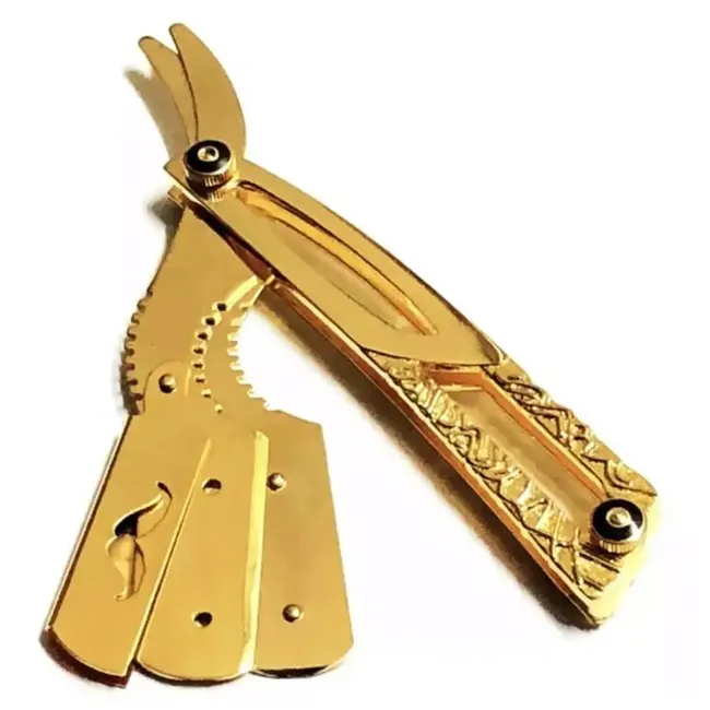 Rasiermesser aus rostfreiem Stahl für Männer Golden Razor Barber Supplies Straight Razor Beauty Instrument Einweg klinge