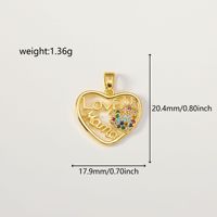 Pendentifs Cœur Lettre Maman Plaqué Or Pavé CZ pour Fabrication de Bijoux en Gros, Breloques Cadeau Fête des Mères