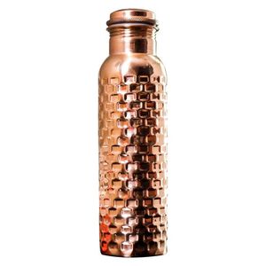 Modern <b>500ml</b> Oxidised Copper Embedded <b>Water</b> <b>Bottle</b> Matt Finished Sustainable Kitchenware for Student Direct Drinking Barware - Product Image 3