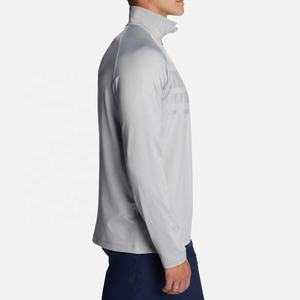 Pull de golf à col roulé 1/4 à col zippé et décontracté marron personnalisé 100% polyester respirant à séchage rapide léger - Product Image 5