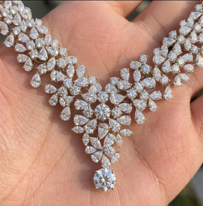 สร้อยคอแต่งงานคลาสสิกทองคำขาว 18K ประดับเพชรทรงมาร์คีส์เพาะเลี้ยงในห้องปฏิบัติการ รับรองโดย IGI ของขวัญสำหรับเธอ - Product Image 3