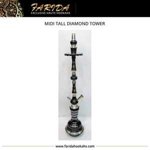 Venta al por mayor de lujo de estilo egipcio de tamaño mediano Shisha Hookahs laca árabe café fumar torre de cristal de latón conjunto grabado a mano - Product Image 4