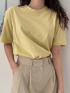 เสื้อยืดสำหรับผู้หญิงเสื้อยืดโลโก้ของคุณแบบลำลองแฟชั่นผ้าคอตตอน100% - Product Image 3