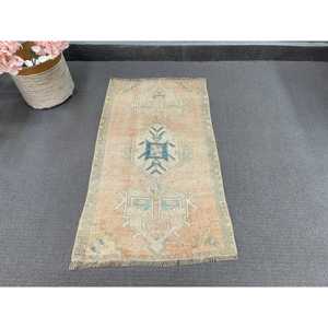 Alfombra de 1.5x2.7 pies, Alfombra Turca Pequeña, Alfombra con Borde Marrón - Product Image 3