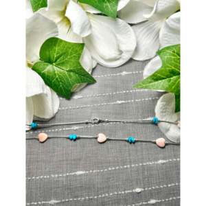 Collar Hecho a Mano con Piedras Navajo Multicolores y Plata de Ley en Forma de Corazón - Product Image 2