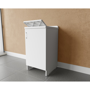 Mobile Bagno Compatto in Legno Massello con Lavabo in Ceramica 45x50x85 cm Finitura Verniciata - Product Image 3