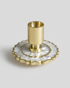 Porte-bougie et support en métal écologique, fait main, décoration d'intérieur, objet décoratif et cadeau, laiton, fabriqué en Inde - Product Image 4