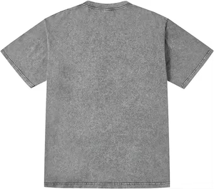 Vente en gros T-shirts unis surdimensionnés lavés à l'acide T-shirt respirant en relief pour hommes Créez votre propre style avec logo et design personnalisés - Product Image 6
